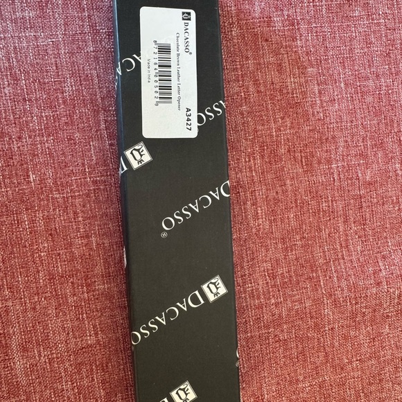 NWT. Dacasso Chocolate Brown Leather Letter Opener with Gold Blade - Picture 8 of 8